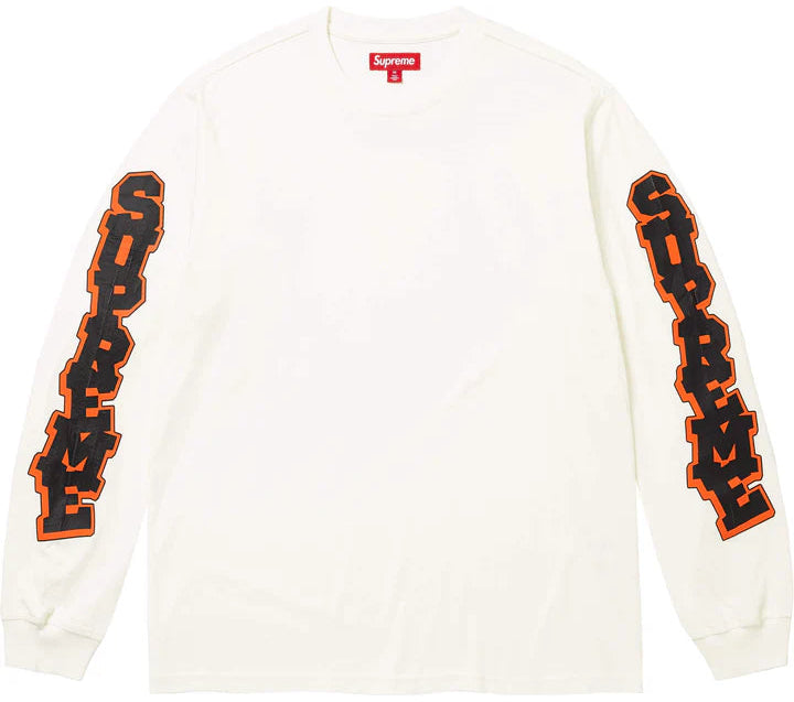 SUPREME CRACKED L/S T-SHIRT 'WASHED WHITE' (SS26) – PAIRFECT