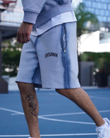 LAST LESSON 'OVERDYE' BLUE SHORTS