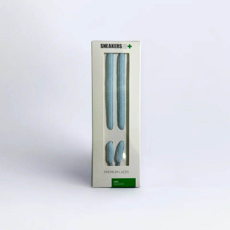 SNEAKERSER : OVAL DESIGNER SNEAKER LACES 120CM - BABY BLUE