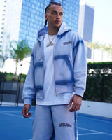 LAST LESSON 'OVERDYE' BLUE HOODIE
