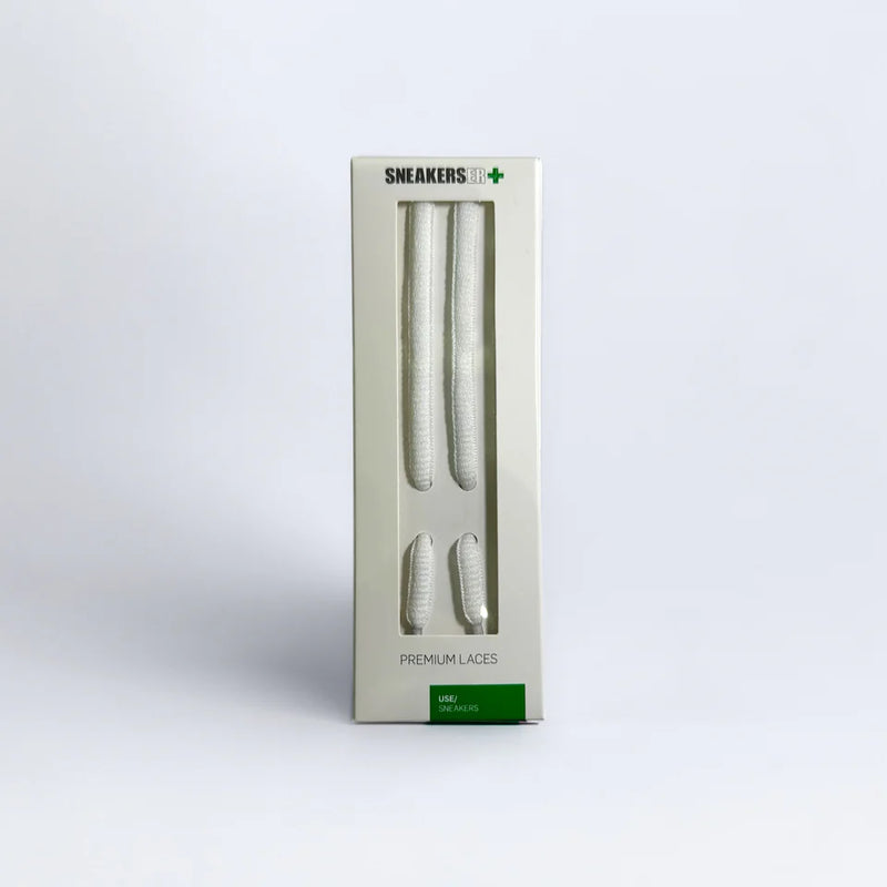 SNEAKERSER : OVAL DESIGNER SNEAKER LACES 120CM - WHITE