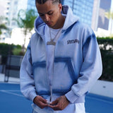 LAST LESSON 'OVERDYE' BLUE HOODIE