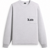 KITH QUINN LONGSLEEVE POCKET T-SHIRT 'LIGHT HEATHER GREY'