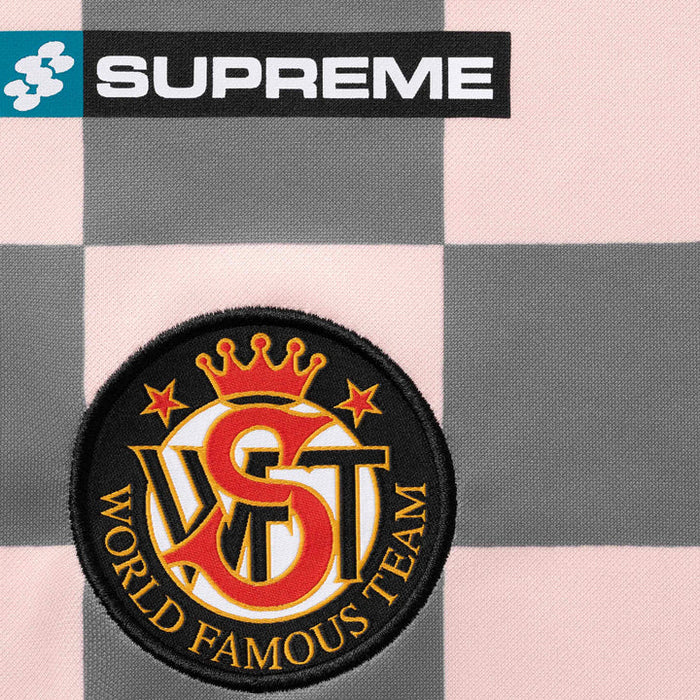 SUPREME CHECKERBOARD FOOTBALL JERSEY 'PINK' (SS26) – PAIRFECT