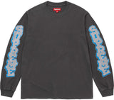 SUPREME CRACKED L/S T-SHIRT 'WASHED BLACK' (SS26)