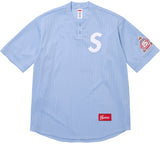 SUPREME SHOP S LOGO BASEBALL HENLEY 'LIGHT BLUE - LONDON' (SS26)