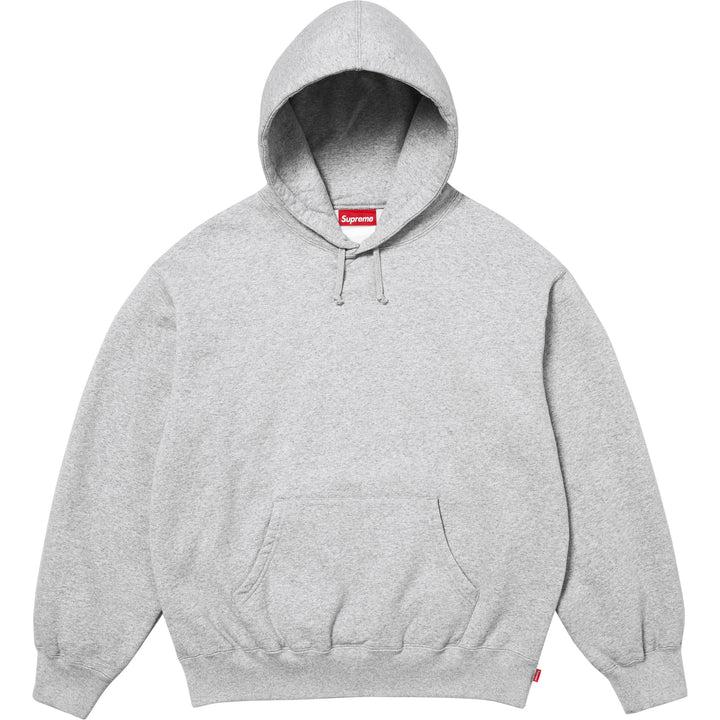 SUPREME SATIN APPLIQUE GREY HOODIE (FW25)