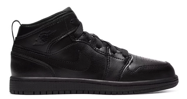 JORDAN 1 MID TRIPLE BLACK (KIDS)