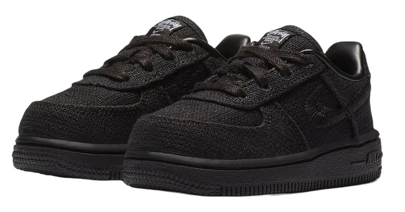 NIKE AIR FORCE 1 X STUSSY BLACK (INFANTS)