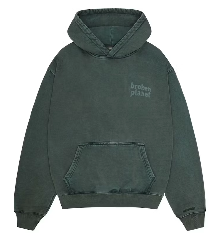 BROKEN PLANET BASICS HOODIE WASHED EMERALD