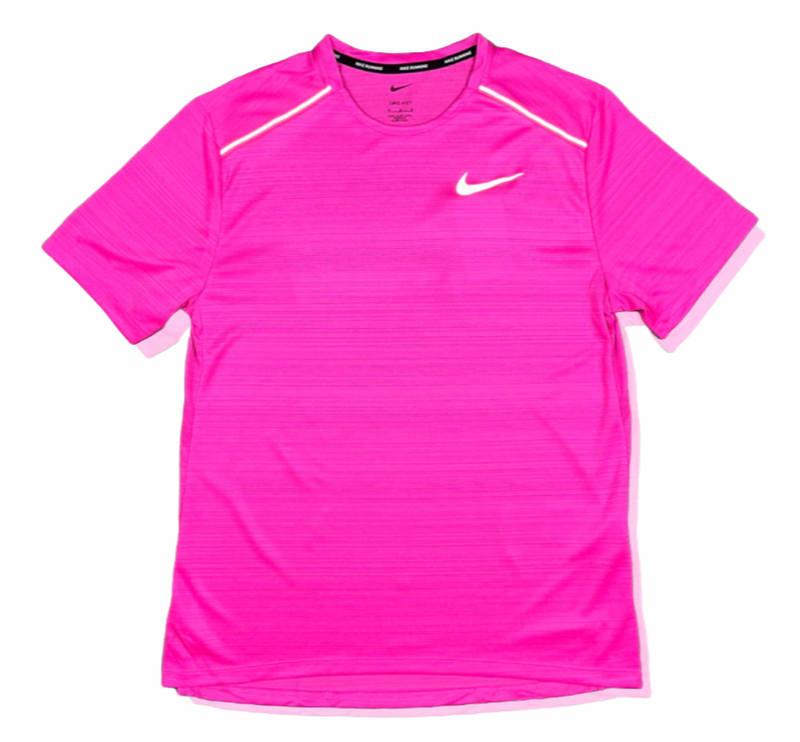Pink nike miler t shirt sales