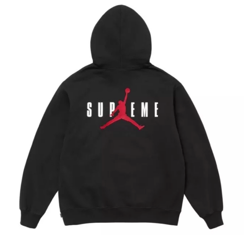 SUPREME X JORDAN BLACK HOODIE