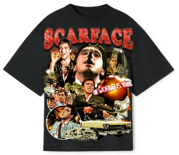 STRIP TEEZ SCARFACE BLACK T-SHIRT