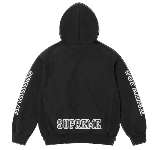 SUPREME COLLEGIATE SLEEVE BLACK HOODIE (FW24)