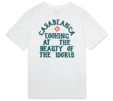 CASABLANCA 'LOOKING AT THE BEAUTY OF THE WORLD' WHITE JERSEY T-SHIRT