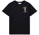 CASABLANCA 'LA FLAMME DU SPORT' BLACK JERSEY T-SHIRT