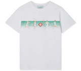 CASABLANCA 'PLAYFUL STRIPES' WHITE JERSEY T-SHIRT