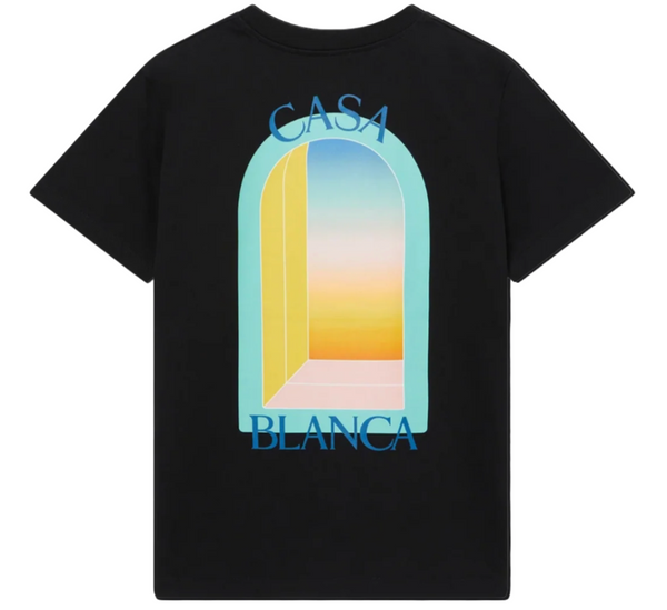 CASABLANCA 'L'ARC COLORÉ' BLACK JERSEY T-SHIRT