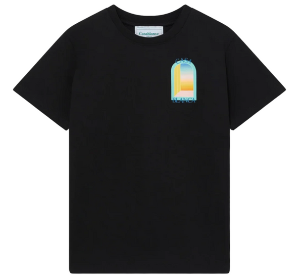 CASABLANCA 'L'ARC COLORÉ' BLACK JERSEY T-SHIRT