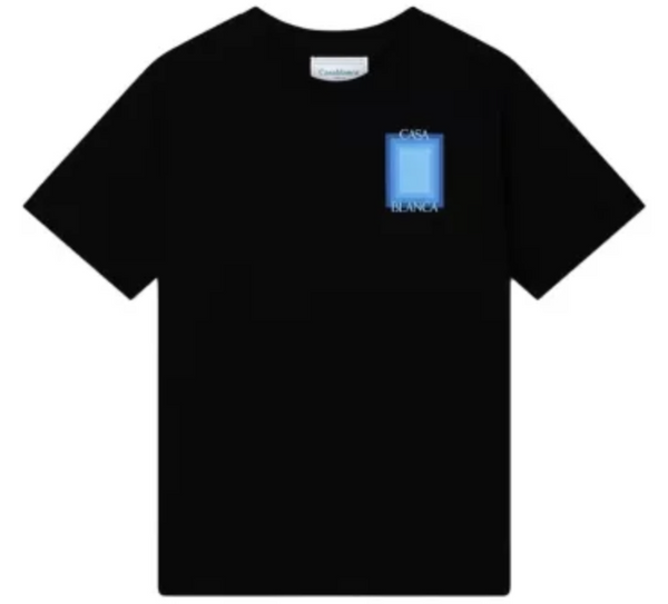 CASABLANCA 'COURTS' BLACK JERSEY T-SHIRT