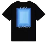 CASABLANCA 'COURTS' BLACK JERSEY T-SHIRT