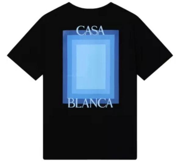 CASABLANCA 'COURTS' BLACK JERSEY T-SHIRT