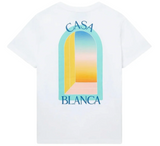 CASABLANCA 'LA'ARCHE DE JOUR' WHITE JERSEY T-SHIRT