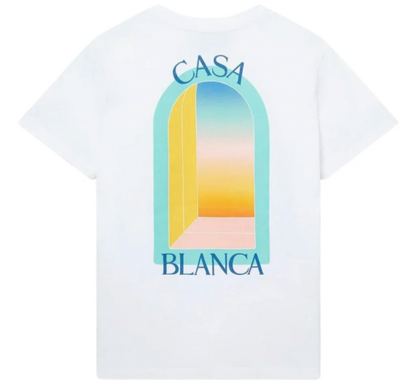CASABLANCA 'LA'ARCHE DE JOUR' WHITE JERSEY T-SHIRT