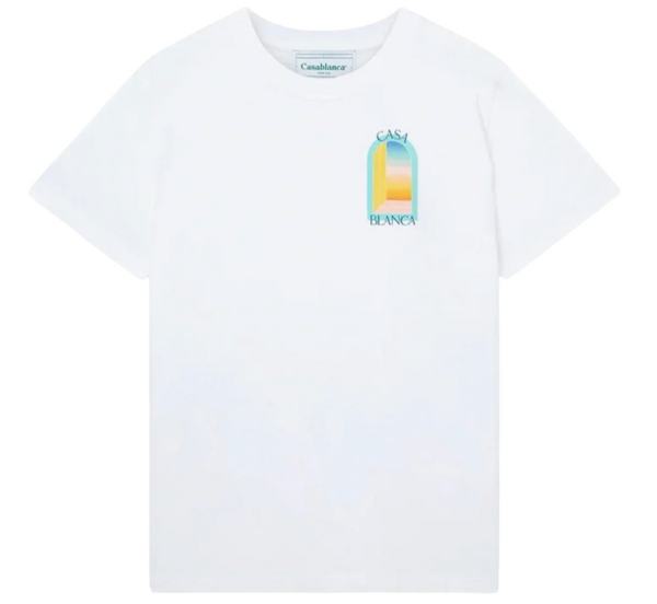 CASABLANCA 'LA'ARCHE DE JOUR' WHITE JERSEY T-SHIRT