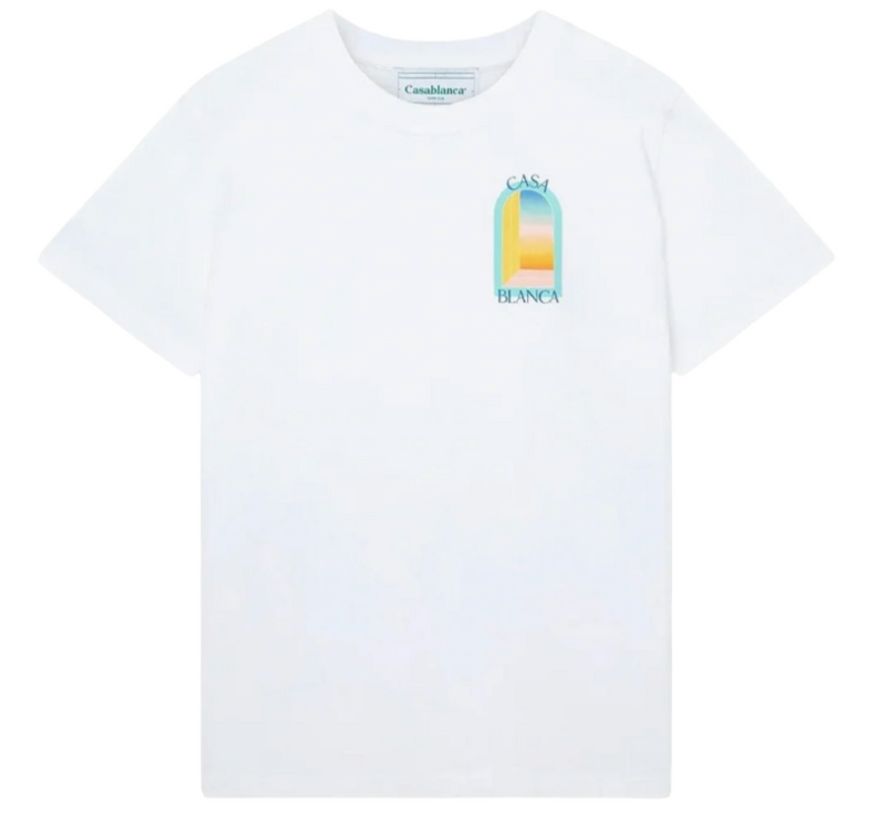CASABLANCA 'LA'ARCHE DE JOUR' WHITE JERSEY T-SHIRT