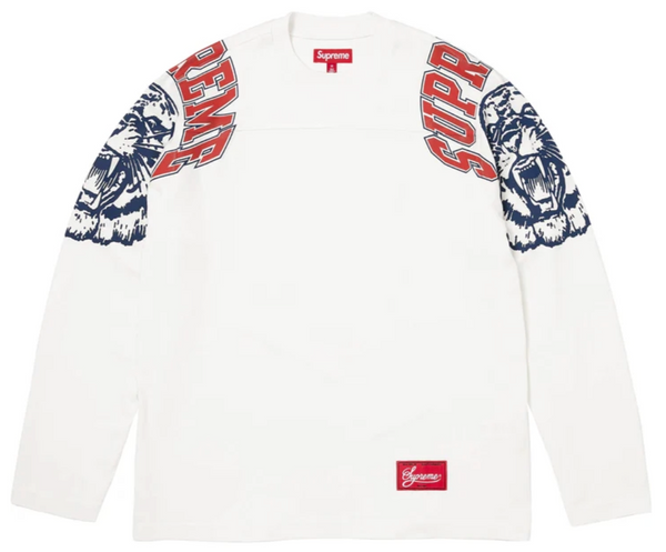 SUPREME MASCOT WHITE L/S FOOTBALL TOP (FW25)