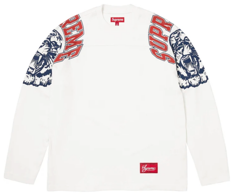 SUPREME MASCOT WHITE L/S FOOTBALL TOP (FW25)