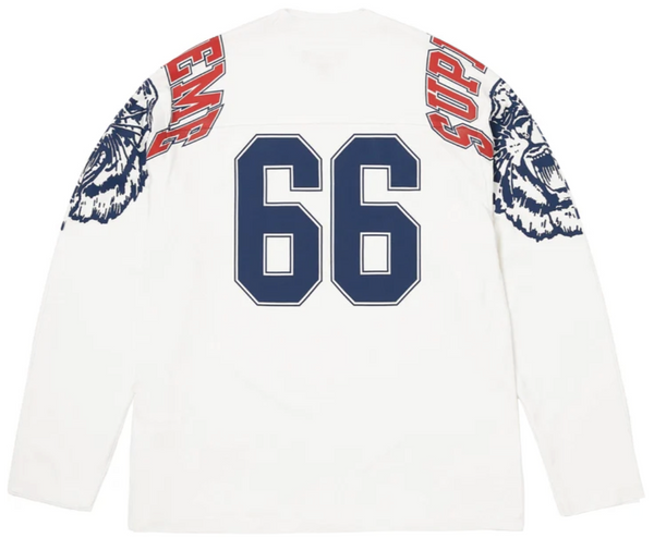 SUPREME MASCOT WHITE L/S FOOTBALL TOP (FW25)