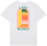 CASABLANCA 'Gradient L'Arche' WHITE JERSEY T-SHIRT