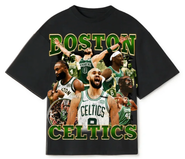 STRIP TEEZ BOSTON CELTICS BLACK NBA CHAMPIONS T-SHIRT