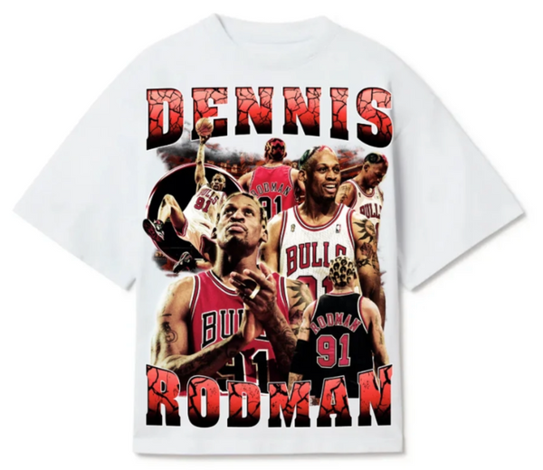 STRIP TEEZ DENNIS RODMAN WHITE T-SHIRT