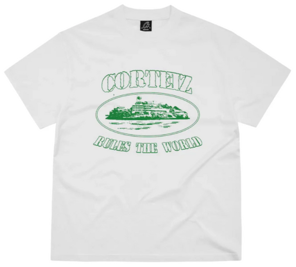 CORTEIZ "GREEN ALCATRAZ" WHITE T-SHIRT