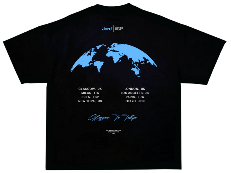 JARE CLO "WORLD TOUR" BLACK T-SHIRT