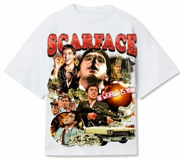 STRIP TEEZ SCARFACE WHITE T-SHIRT