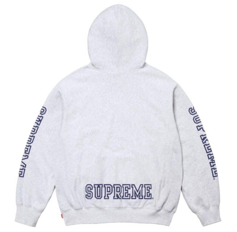 SUPREME COLLEGIATE SLEEVE GREY HOODIE (FW24)