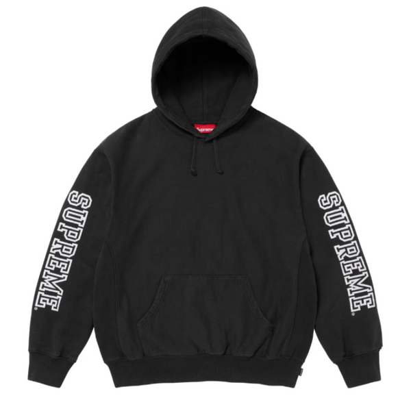 SUPREME COLLEGIATE SLEEVE BLACK HOODIE (FW24)