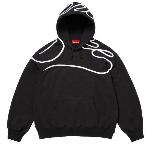 SUPREME SHOULDER SCRIPT 'BLACK' HOODIE (SS25)