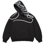 SUPREME SHOULDER SCRIPT 'BLACK' HOODIE (SS25)