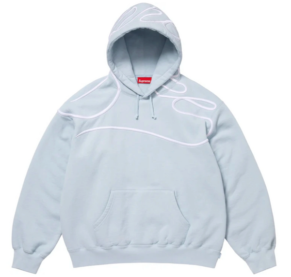 SUPREME SHOULDER SCRIPT 'LIGHT BLUE' HOODIE (SS25)