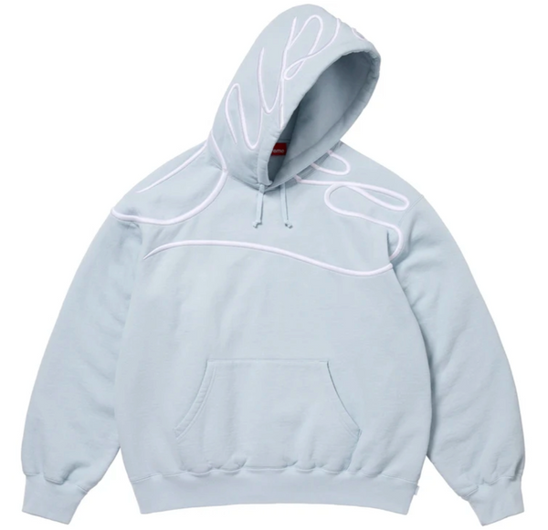 SUPREME SHOULDER SCRIPT 'LIGHT BLUE' HOODIE (SS25)