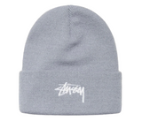STUSSY GREY HEATHER CUFF BEANIE