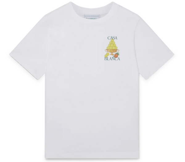 CASABLANCA 'LE TRIOMPHE DE TENNIS' WHITE JERSEY T-SHIRT