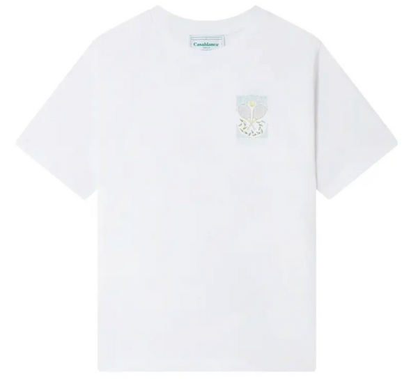 CASABLANCA 'TENNIS PASTELLE' WHITE JERSEY T-SHIRT