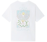 CASABLANCA 'TENNIS PASTELLE' WHITE JERSEY T-SHIRT