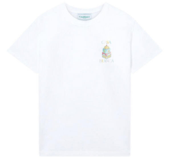 CASABLANCA 'OBJETS EN VRAC' WHITE JERSEY T-SHIRT